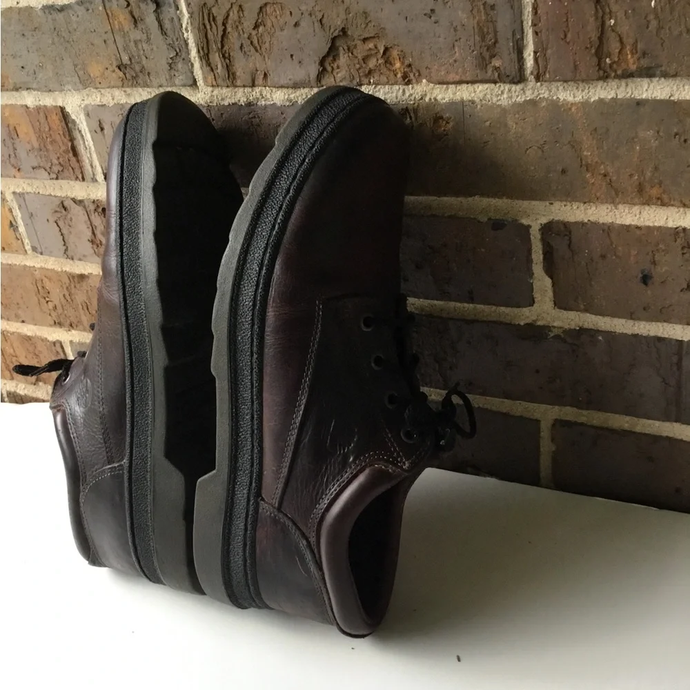 Men's Dark Brown Leather Derby Shoes - Timberland Style